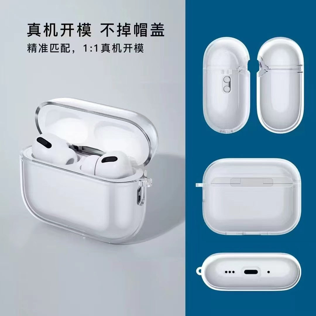 Transparent AirPods Case with Metal Hook